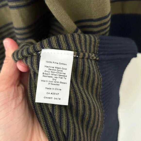 Talbots Pima cotton stripe cardigan - Picture 9 of 13